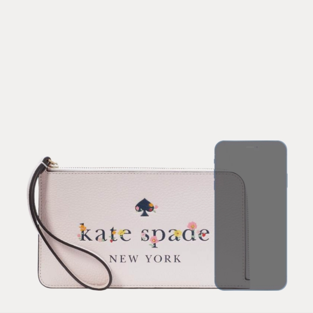 kate spade Zip Wristlet light rose garden logo NWT Rare - Picture 9 of 12
